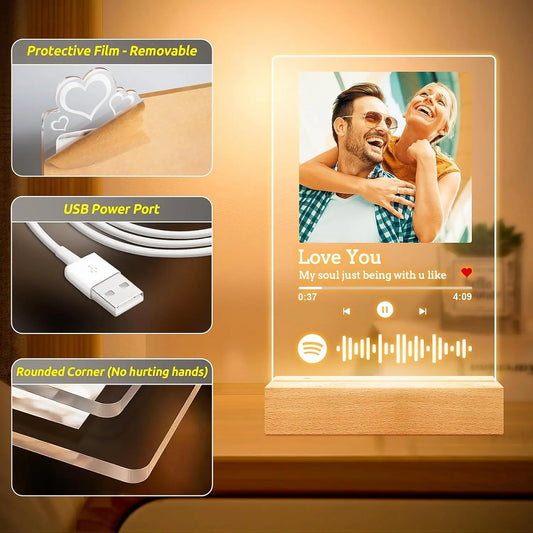 Multiluxi Personalisierte Musik- und Foto-Plakette