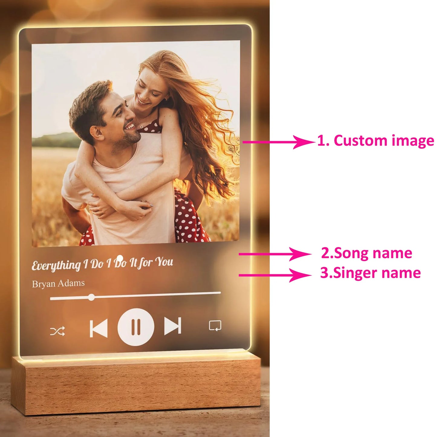Multiluxi Personalisierte Musik- und Foto-Plakette