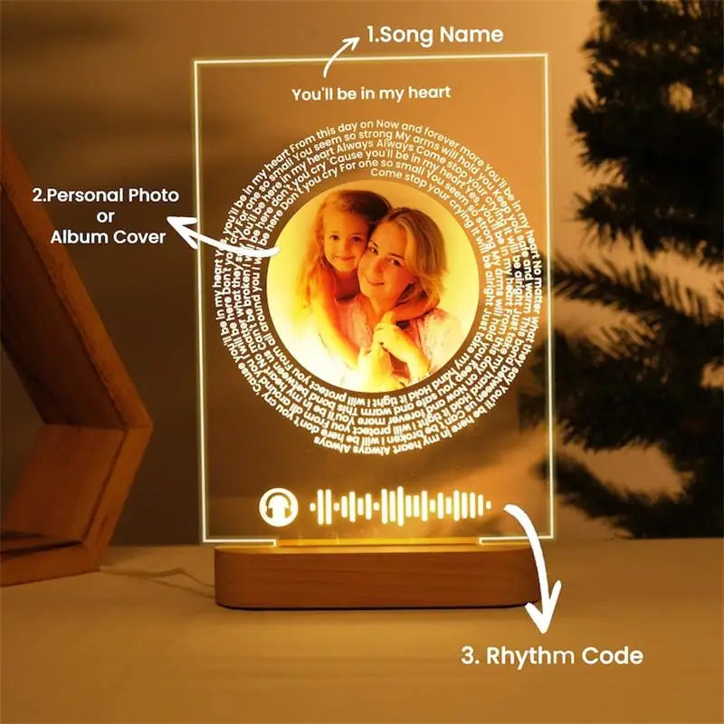 Multiluxi Personalisierte Musik- und Foto-Plakette