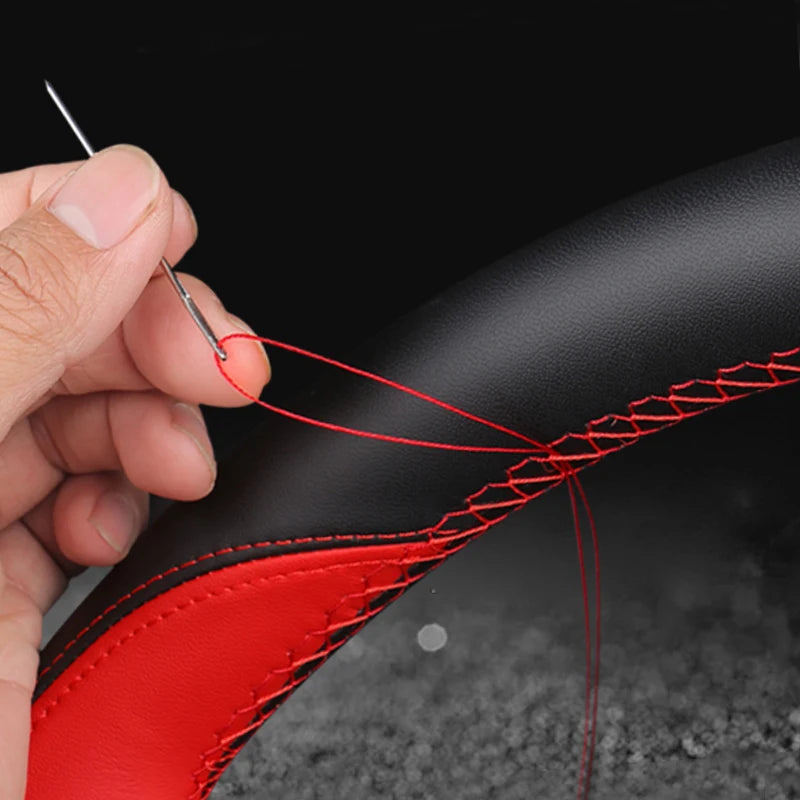 Multiluxi 38cm Universal Lenkradbezug aus Mikrofaser-Leder