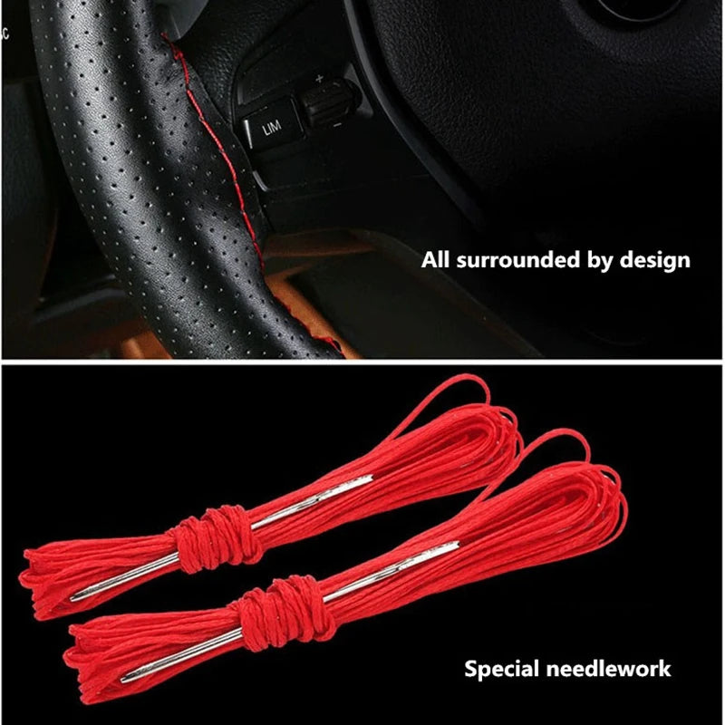 Multiluxi DIY Universal Mikrofaser-Leder Lenkradbezug