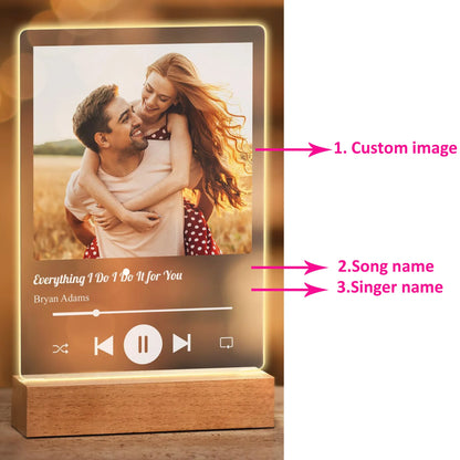 Multiluxi Personalisierte Musik- und Foto-Plakette