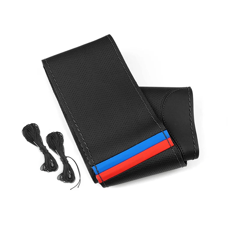 Multiluxi 38cm Universal Lenkradbezug aus Mikrofaser-Leder