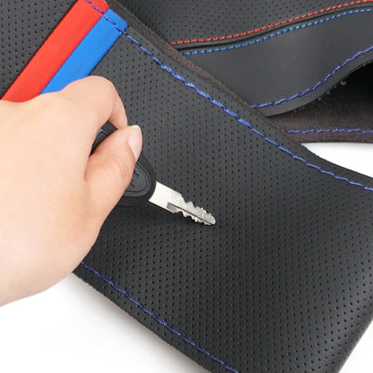 Multiluxi 38cm Universal Lenkradbezug aus Mikrofaser-Leder